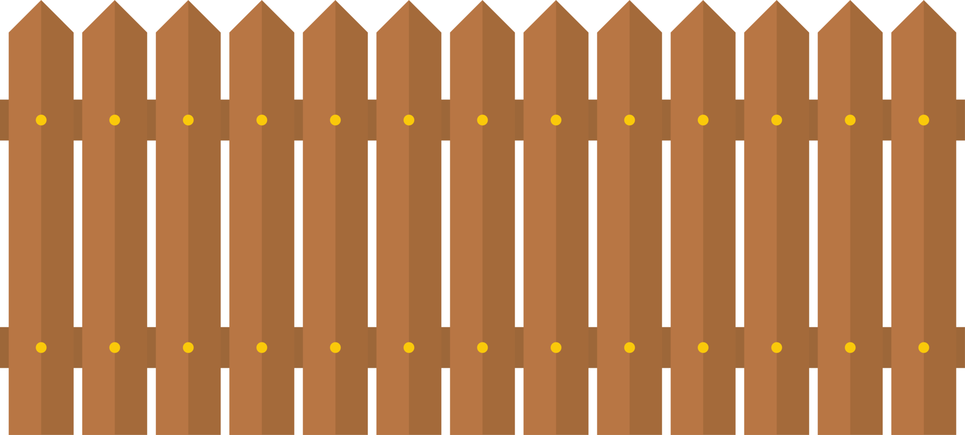 Wooden fence in flat style clip art png