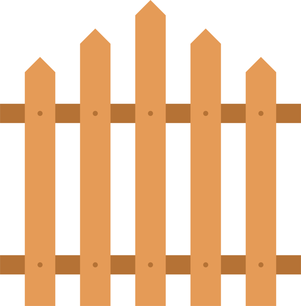trä- staket i platt stil klämma konst png
