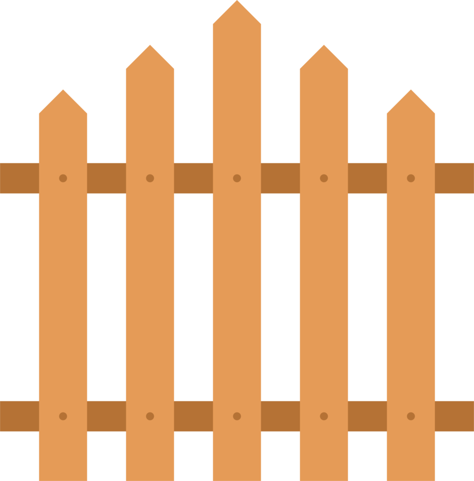 Wooden fence in flat style clip art png