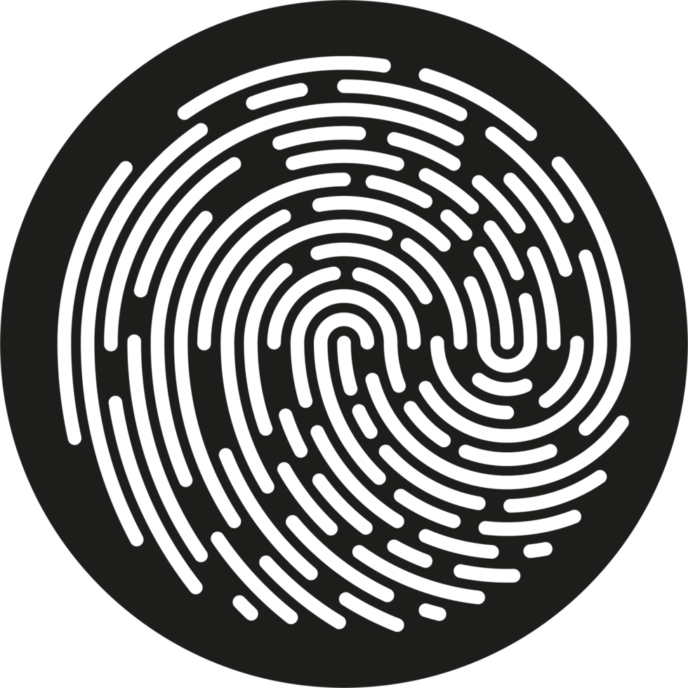 Fingerprint identification symbol icon png