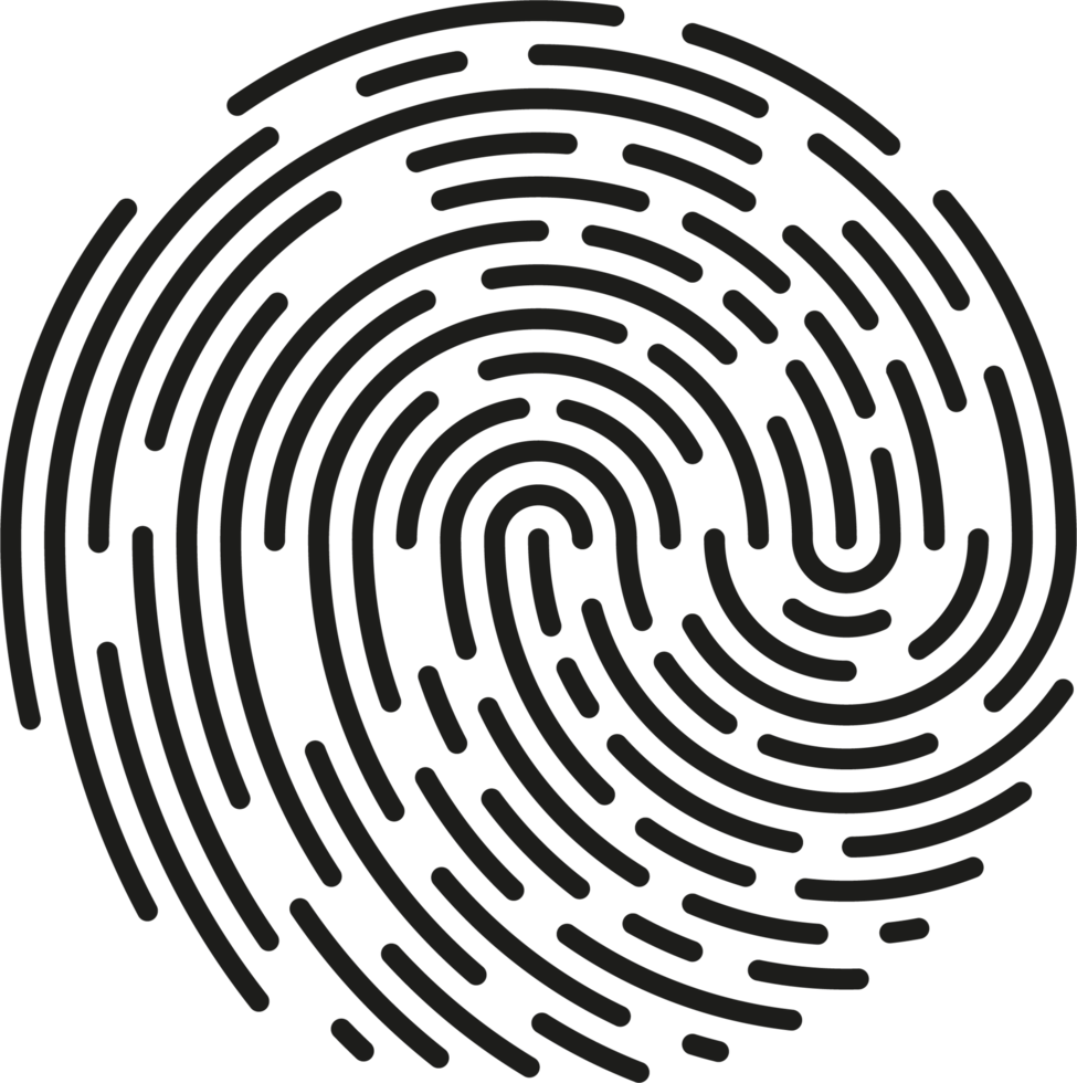 Fingerprint identification symbol icon png