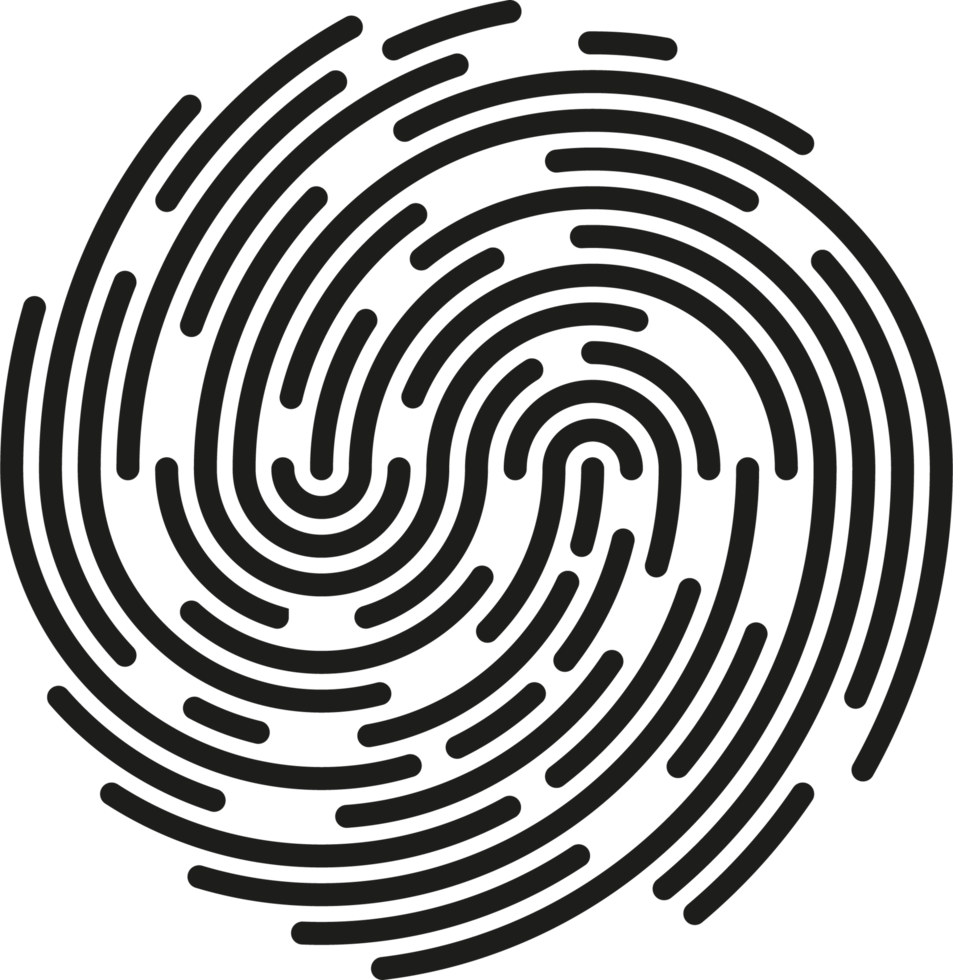 Fingerprint identification symbol icon png