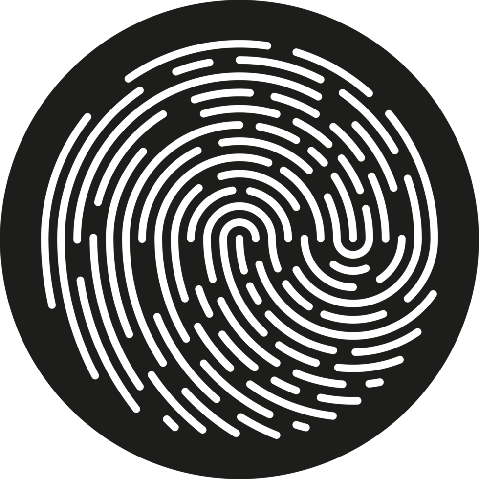 Fingerprint identification symbol icon png