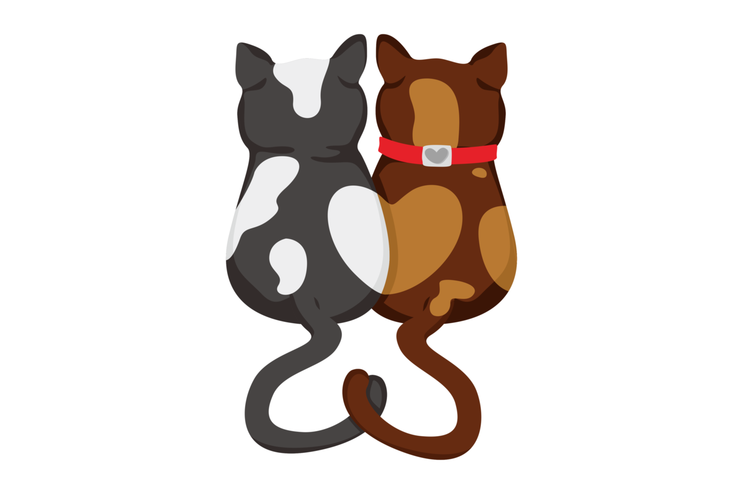 Cat Love Couple With Tails Forming Love 21976624 PNG cat-love-couple-with-tails-forming-love-21976624-png