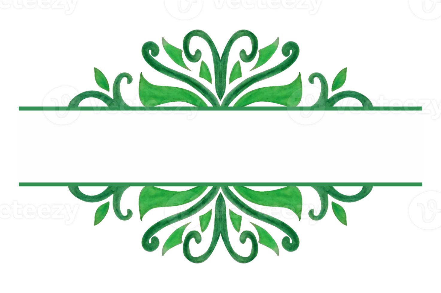 grön växt flora prydnad gräns design png