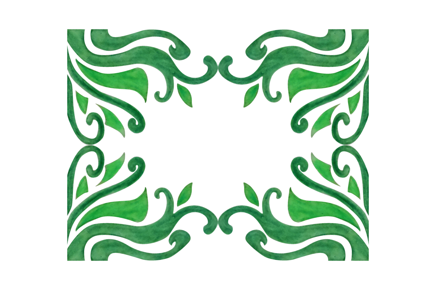 Grün Pflanze Flora Ornament Rand Design png