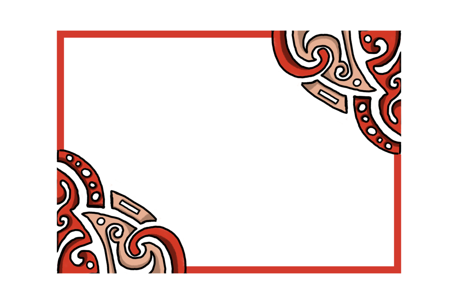 rojo chino estilo ornamento frontera diseño png