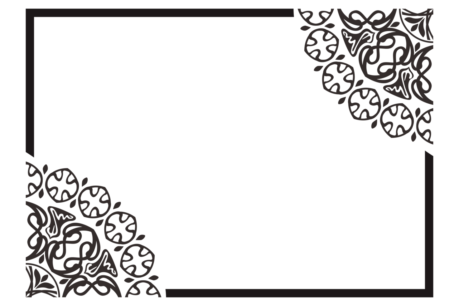 schwarz Mandala Ornament Rand Design png