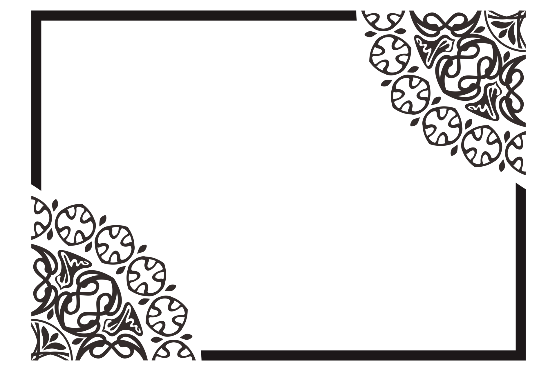 Black mandala ornament border design 21976699 png