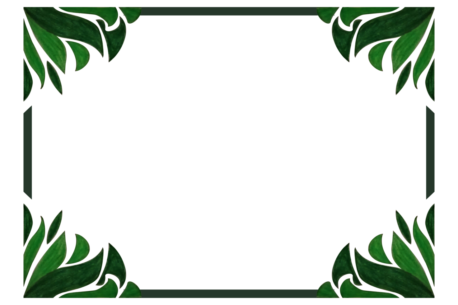 Green Leaf Flora Ornament Border Design png