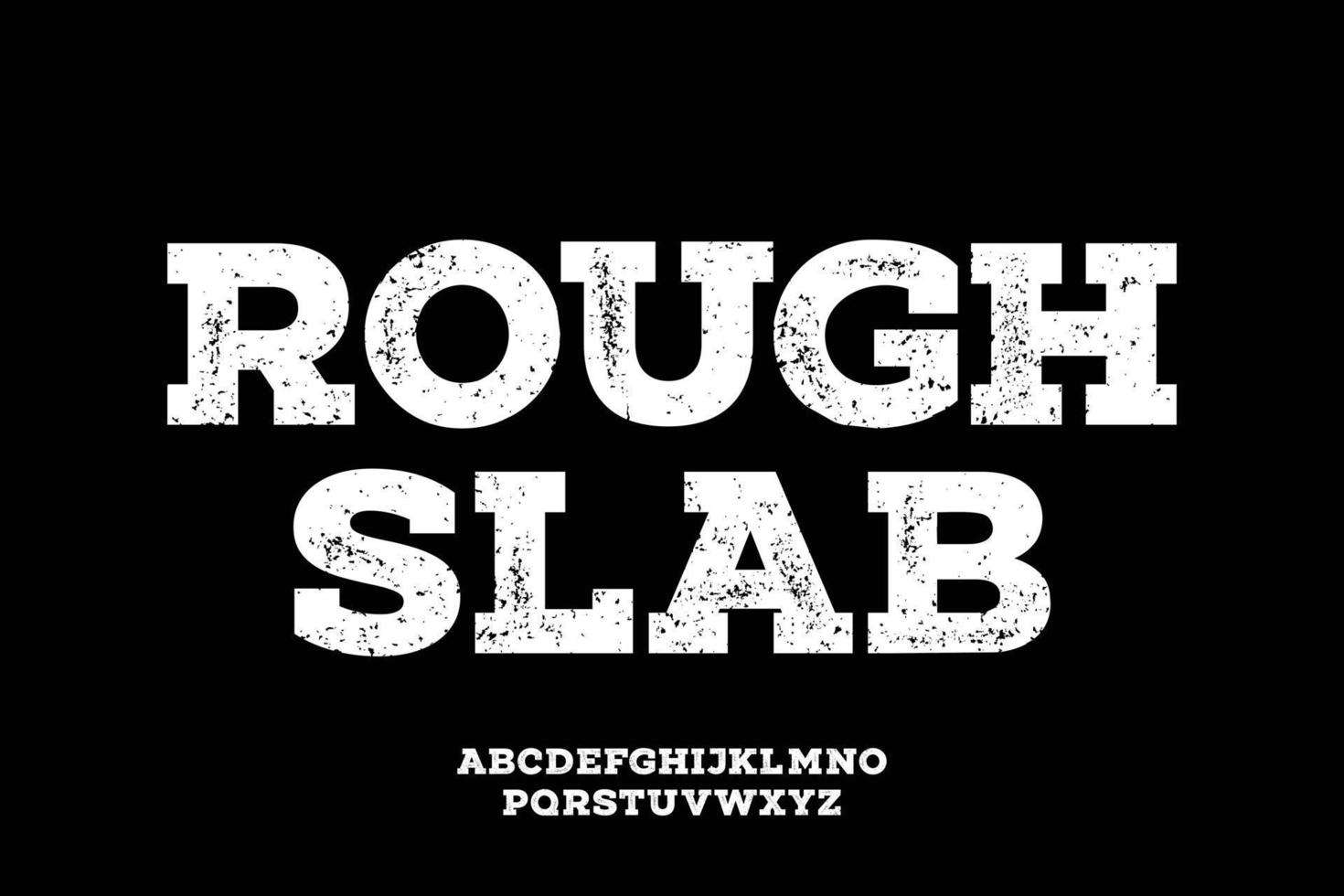 Bold rough slab font vector