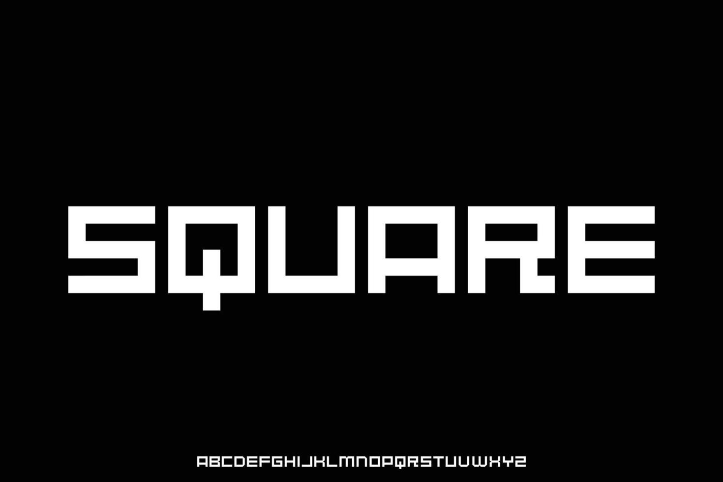 Modern square shape display font vector