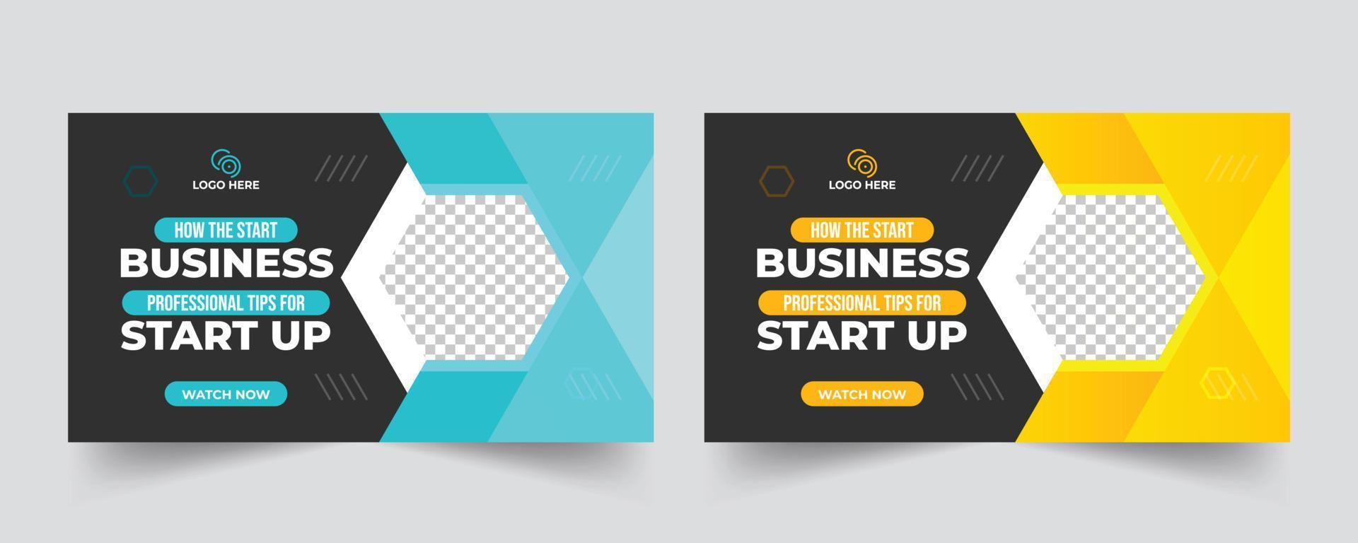 Business web banner template and social media thumbnail design template vector