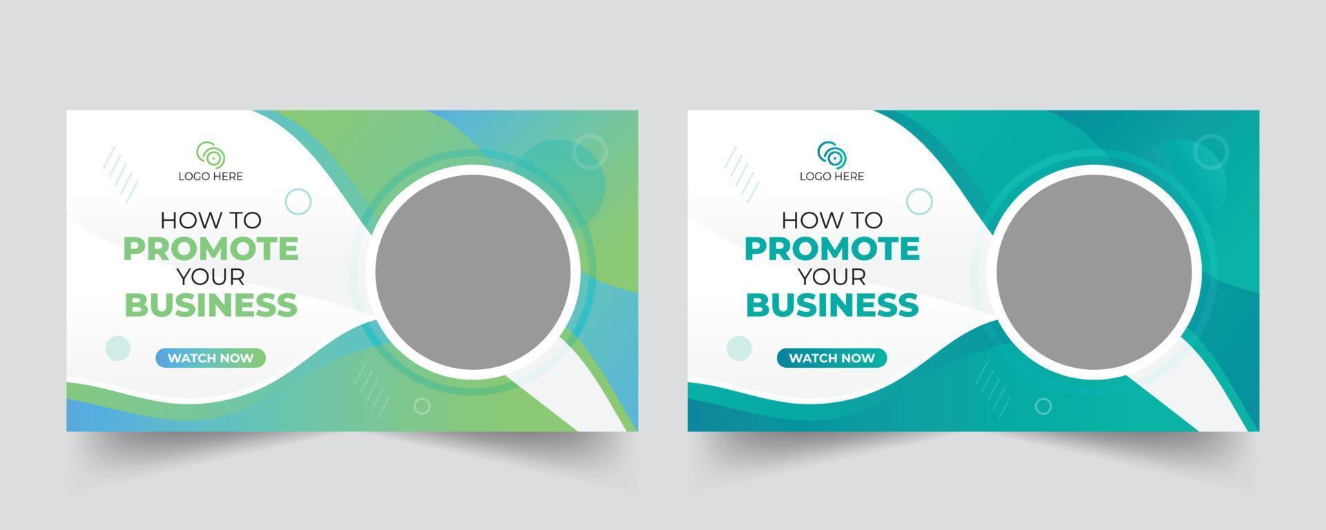 Business promotion thumbnail and social media web banner template vector