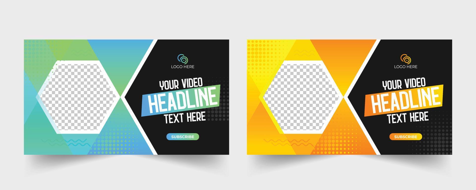 video thumbnail and web banner template design for any business vector