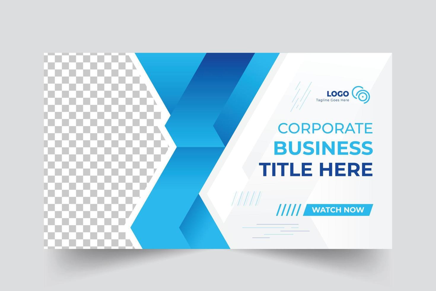 Corporate business social media thumbnail design and web banner design template, video thumbnail template, business promotion banner design. vector