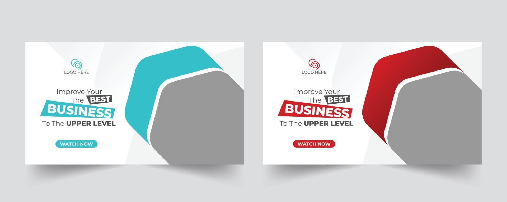 Business improvement thumbnail and social media web banner template vector