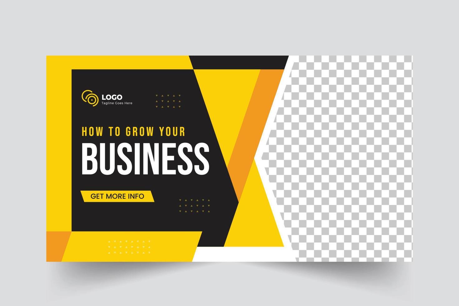 Business promotion web banner template and thumbnail design, Video thumbnail design template. vector