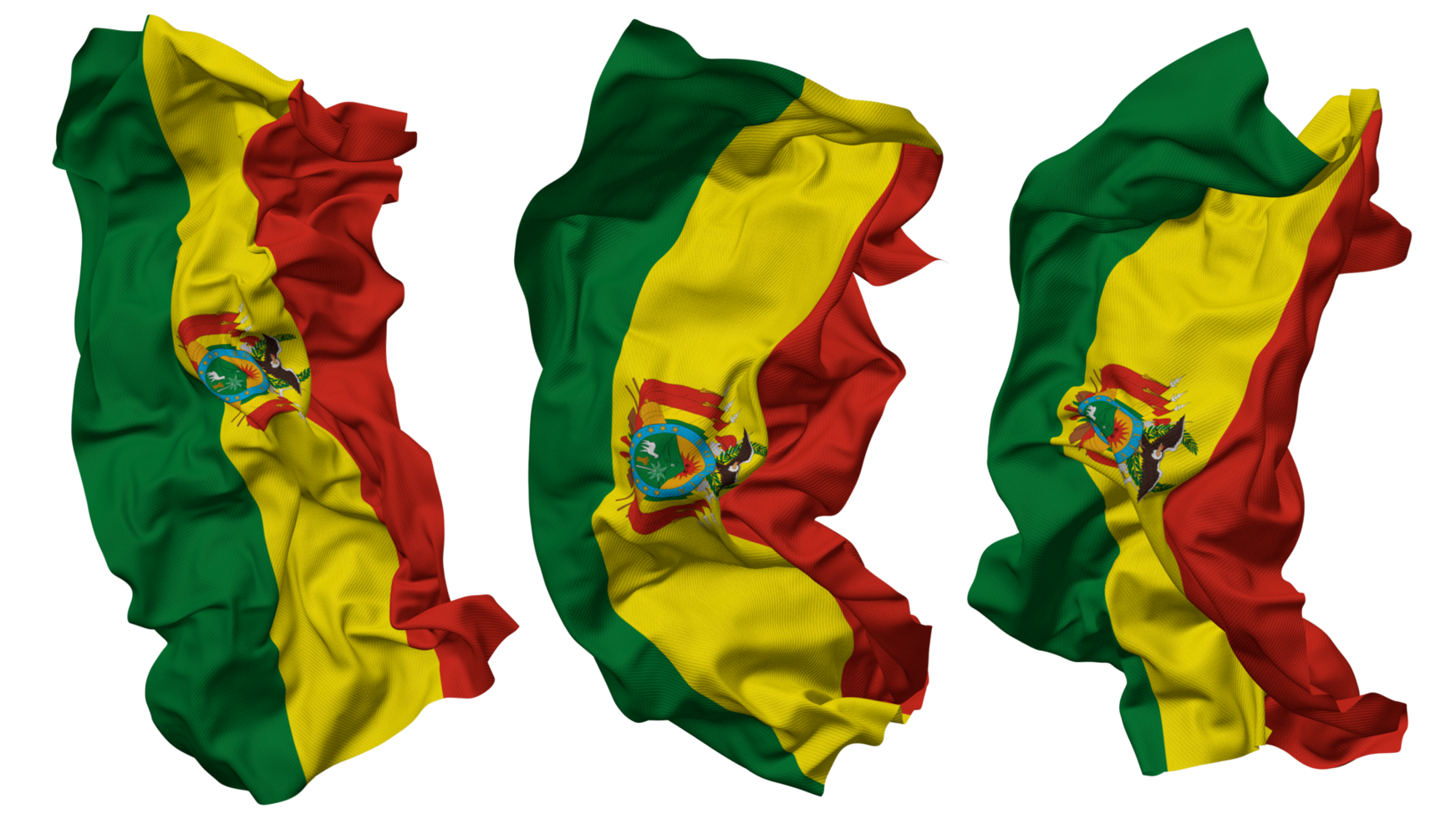 Bolivia Flag Waves Isolated in Different Styles with Bump Texture, 3D Rendering png