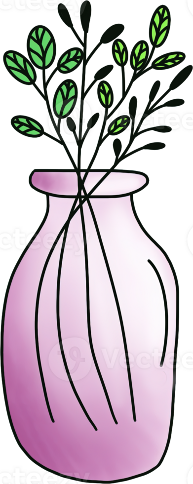 Flower in vase illustration png