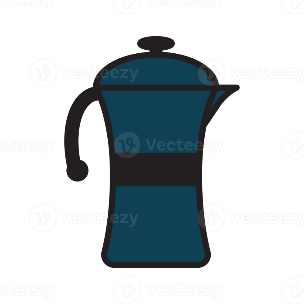 Coffee moka pot flat style png