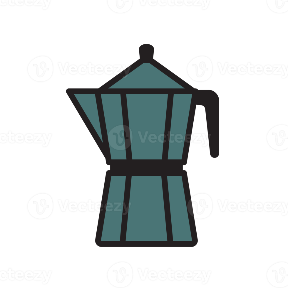 Coffee moka pot flat style png