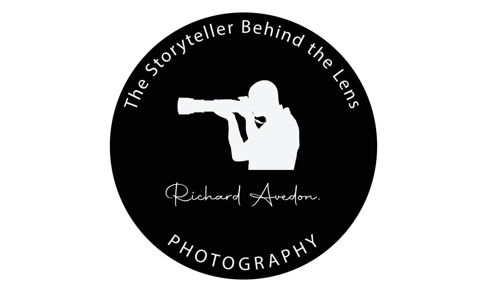 Photographer retro logo design with a man symbol vector