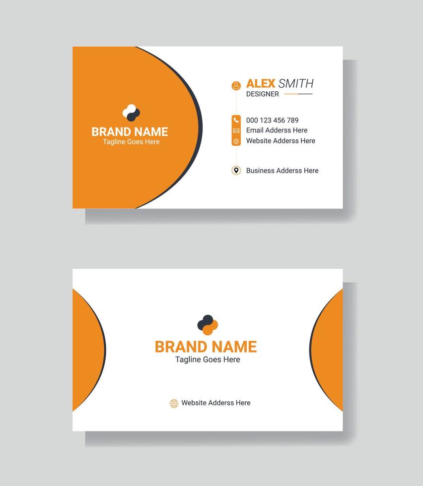 creative business card template orange colors. latest mode Free Vectorrn business card design vector