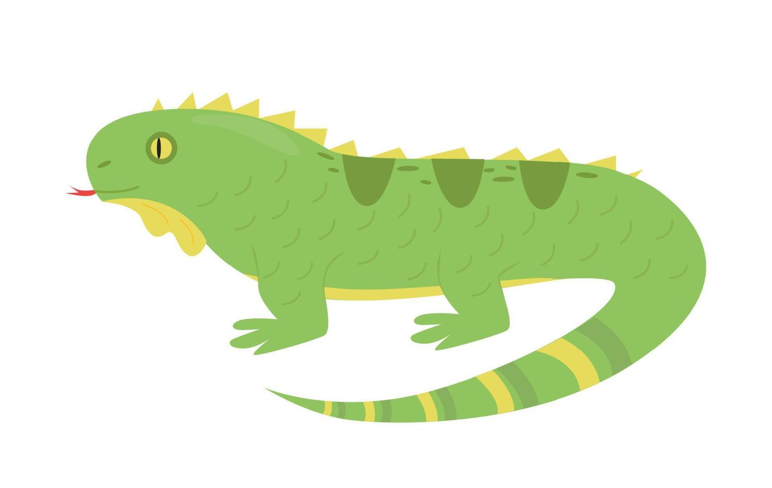 ilustración de un iguana lagartija personaje vector