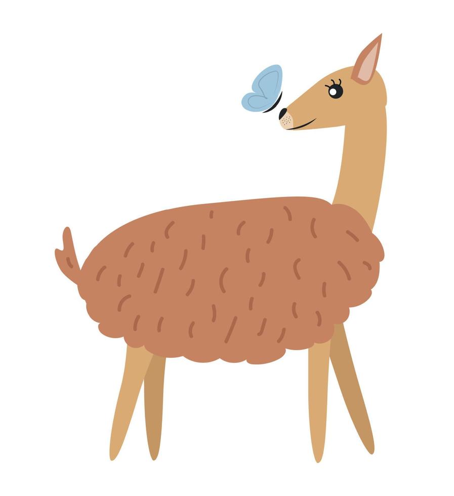 Illustration of animal guanaco. Guanaco character vector