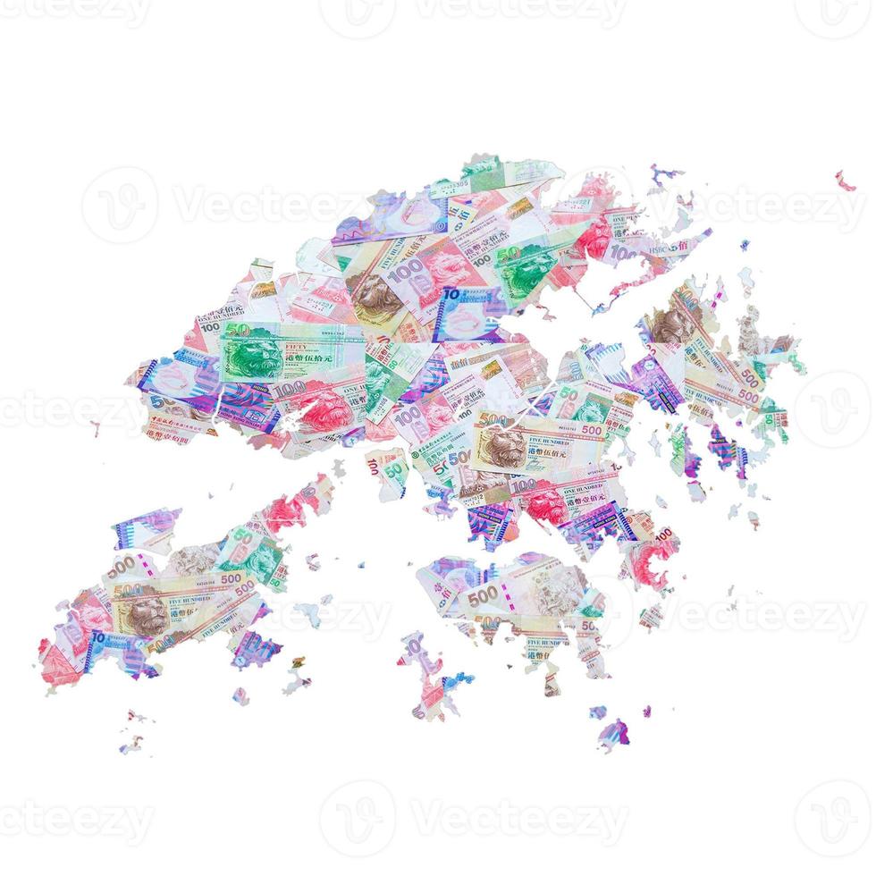 Map of Hongkong and HKD currency photo