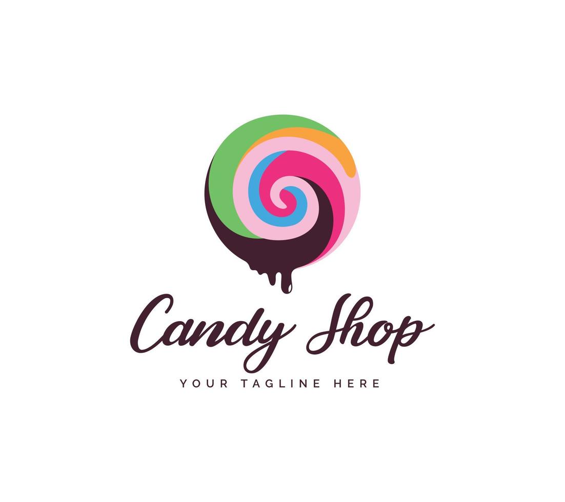 Candy logo design on white background, Vector illustration.