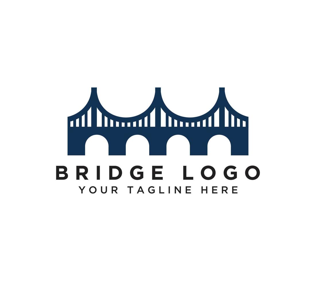 Bridge logo design on white background, Vector illustration.