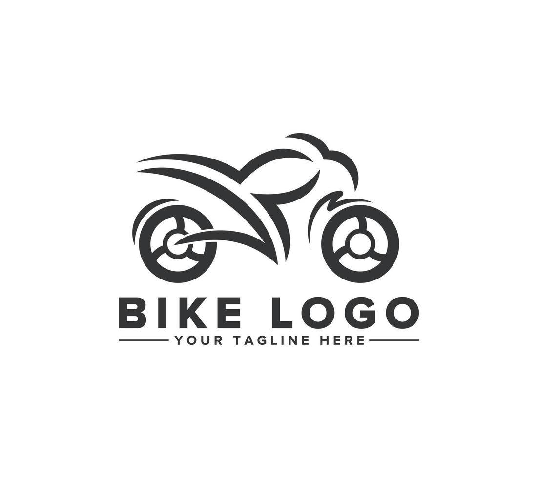 Motorbike logo design on white background, Vector illustration.