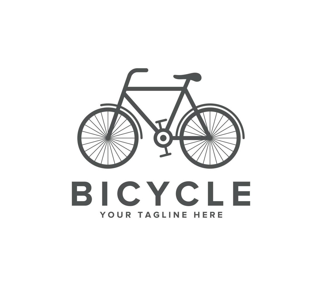 bicicleta logo o icono diseño en blanco fondo, vector ilustración.