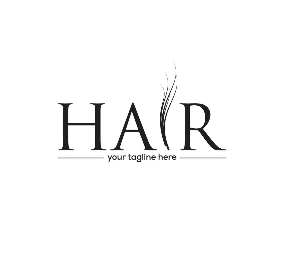 Hair wordmark or text based logo design on white background, Vector illustration.