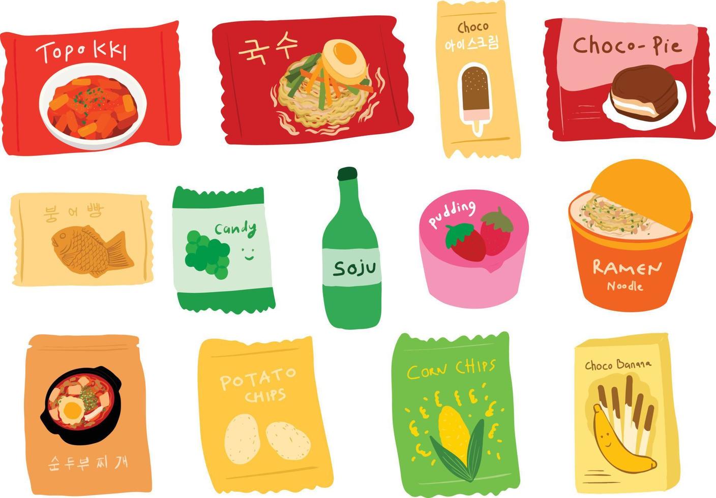 set of food and drink Vector Illustration