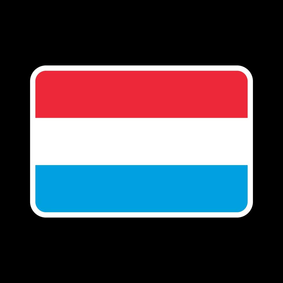 Luxembourg flag, official colors and proportion. Vector illustration.