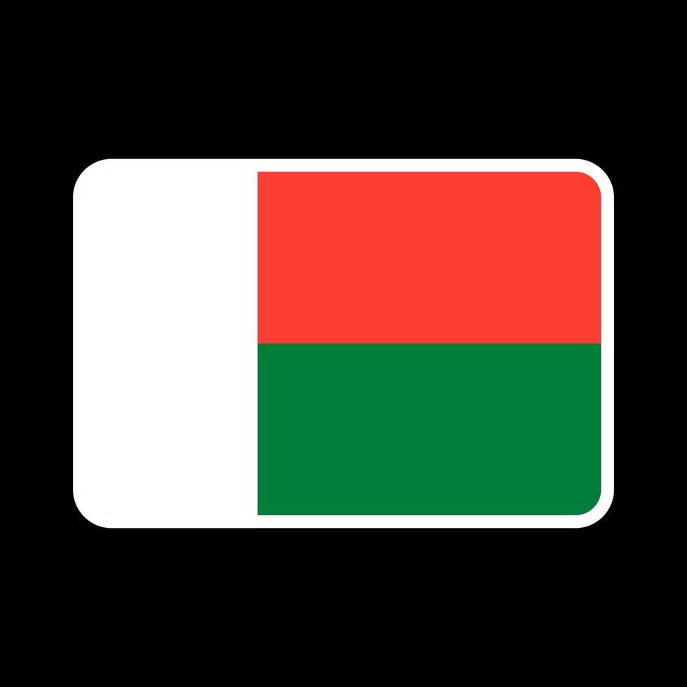 Madagascar flag, official colors and proportion. Vector illustration.