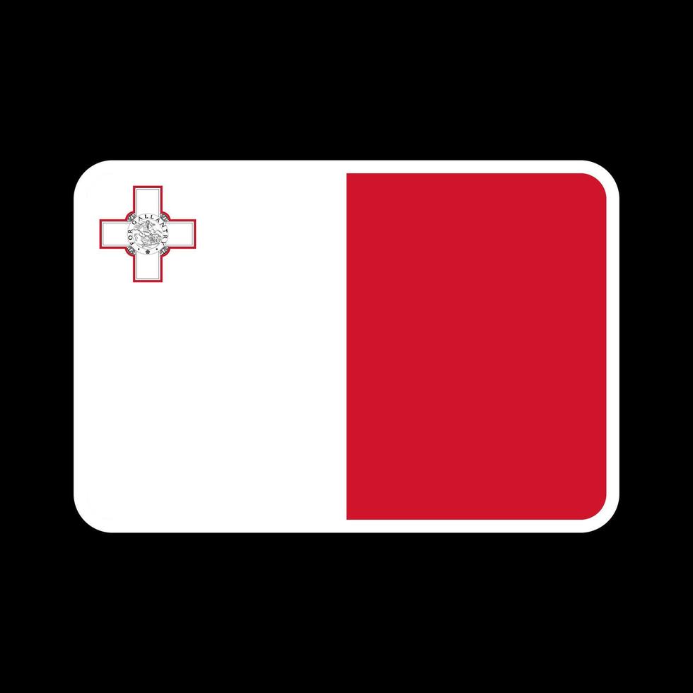 Malta flag, official colors and proportion. Vector illustration.