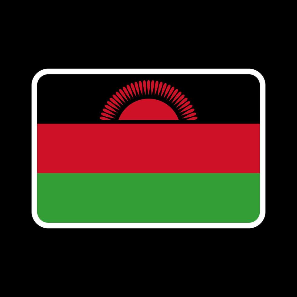 Malawi flag, official colors and proportion. Vector illustration.