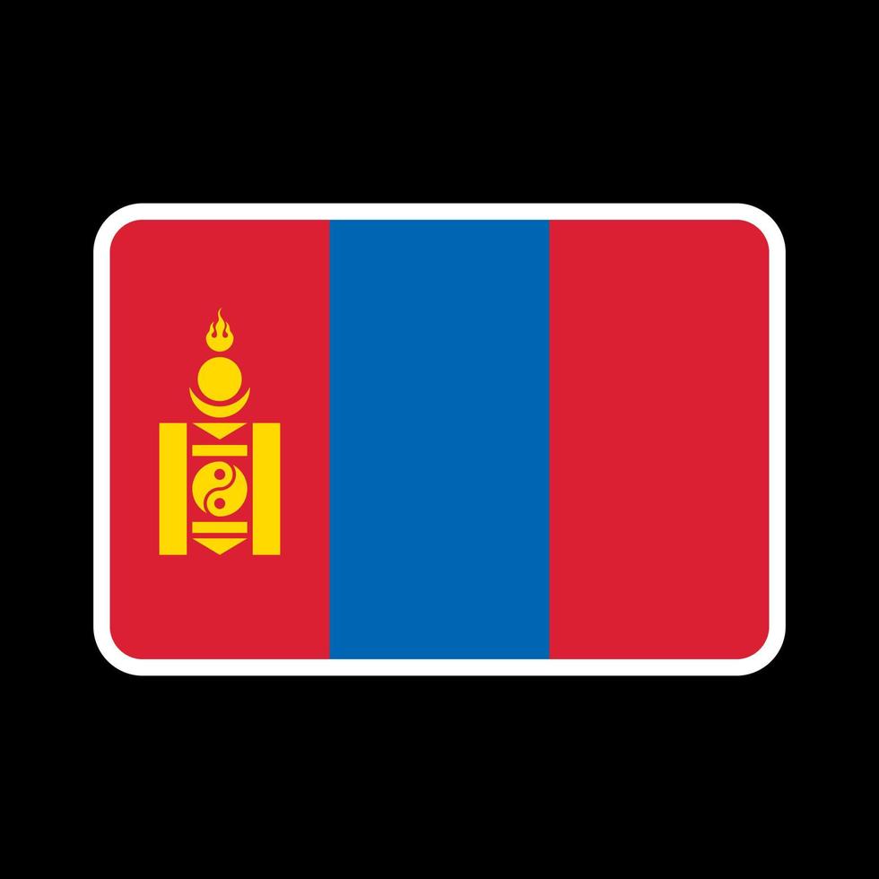 Mongolia flag, official colors and proportion. Vector illustration.