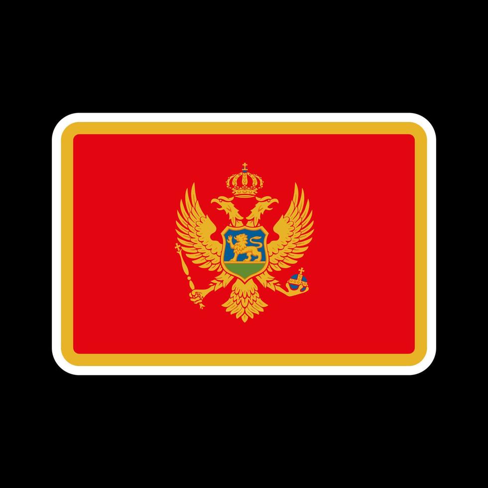 Bandera de montenegro, colores oficiales y proporción. ilustración vectorial vector