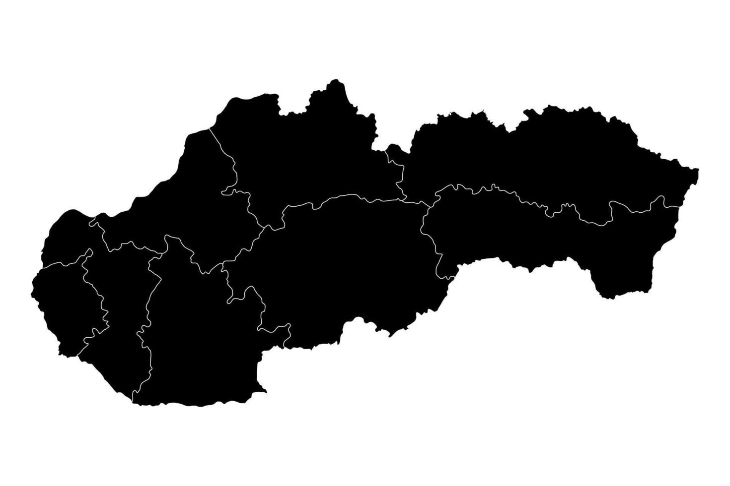 Eslovaquia mapa con regiones. vector ilustración.