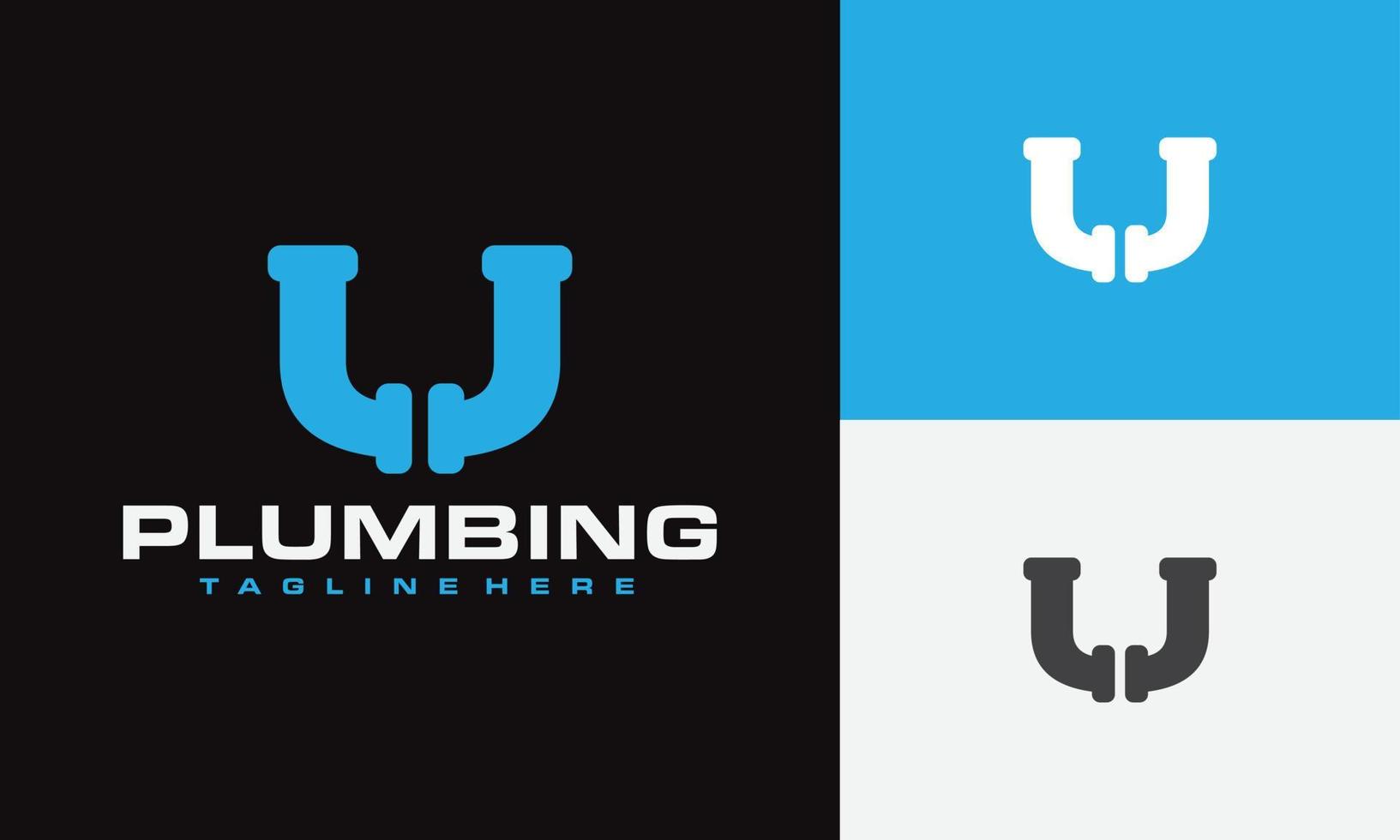 letter U plumbing logo vector