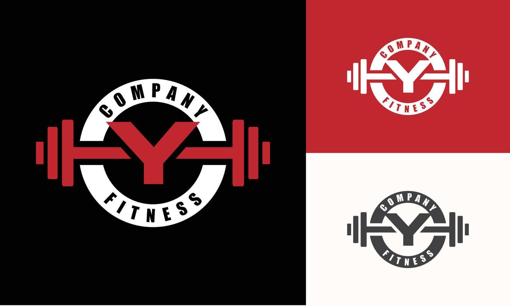 letter Y fitness emblem logo vector