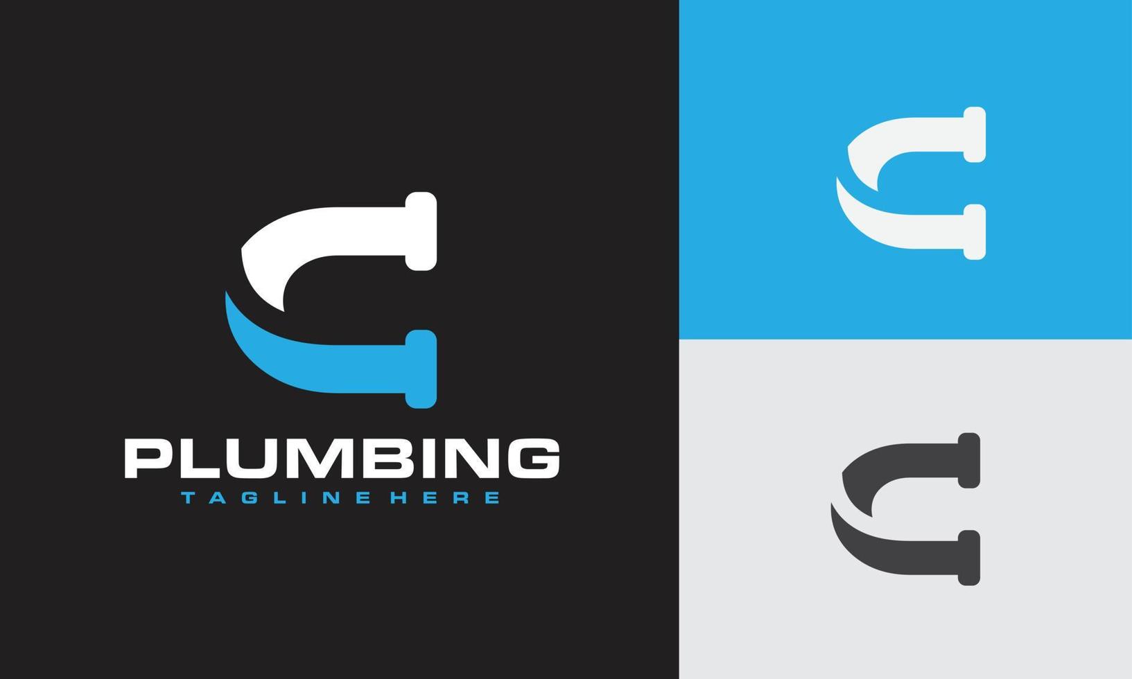 letter C plumbing logo vector