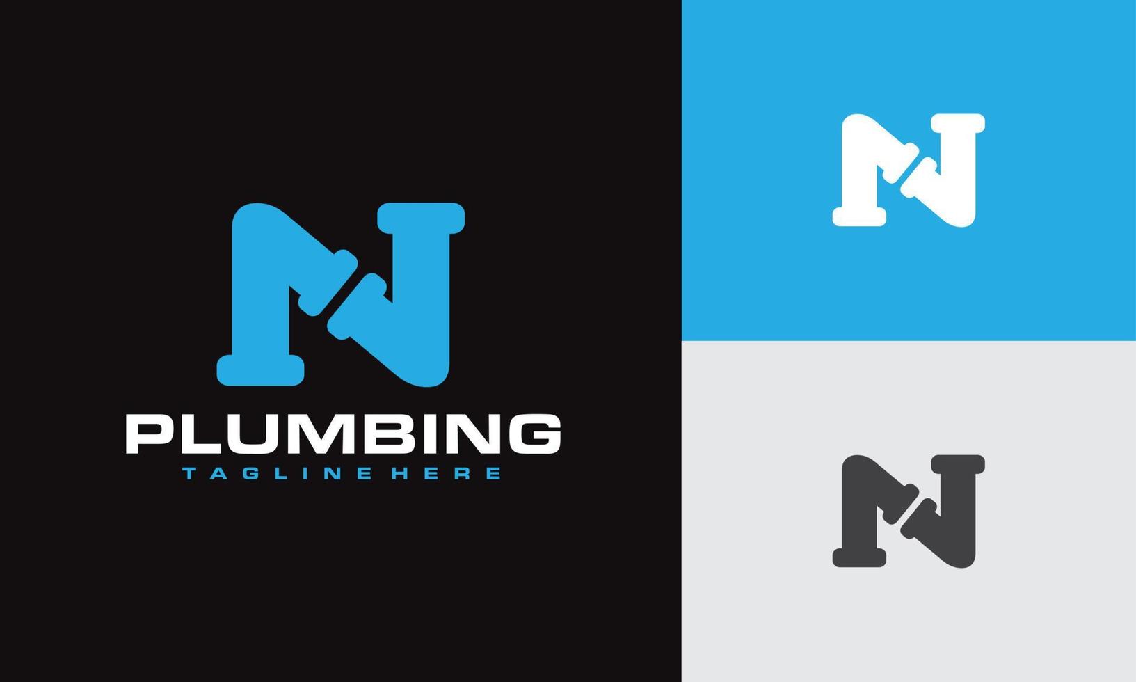 letter N plumbing logo vector