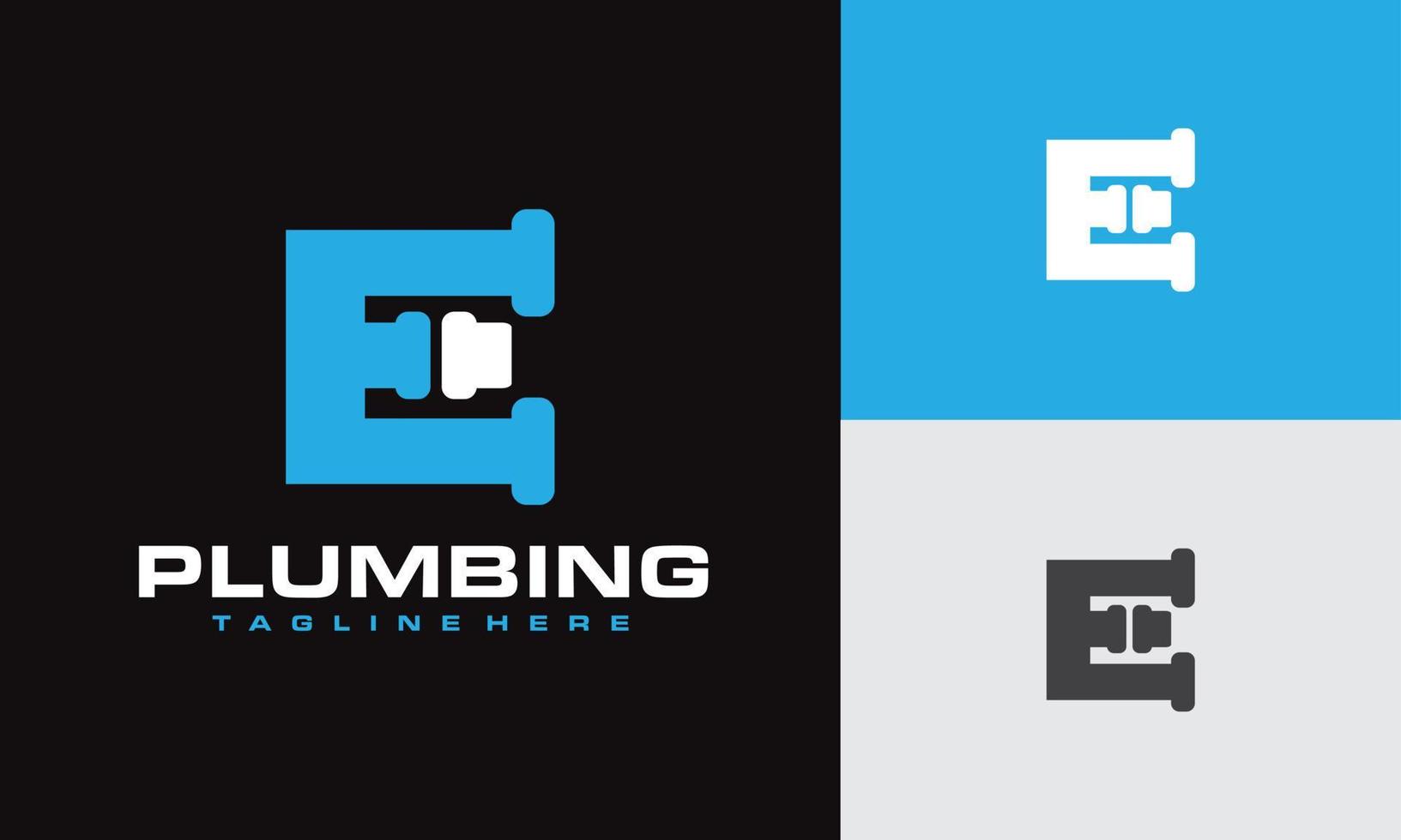 letter E plumbing logo vector