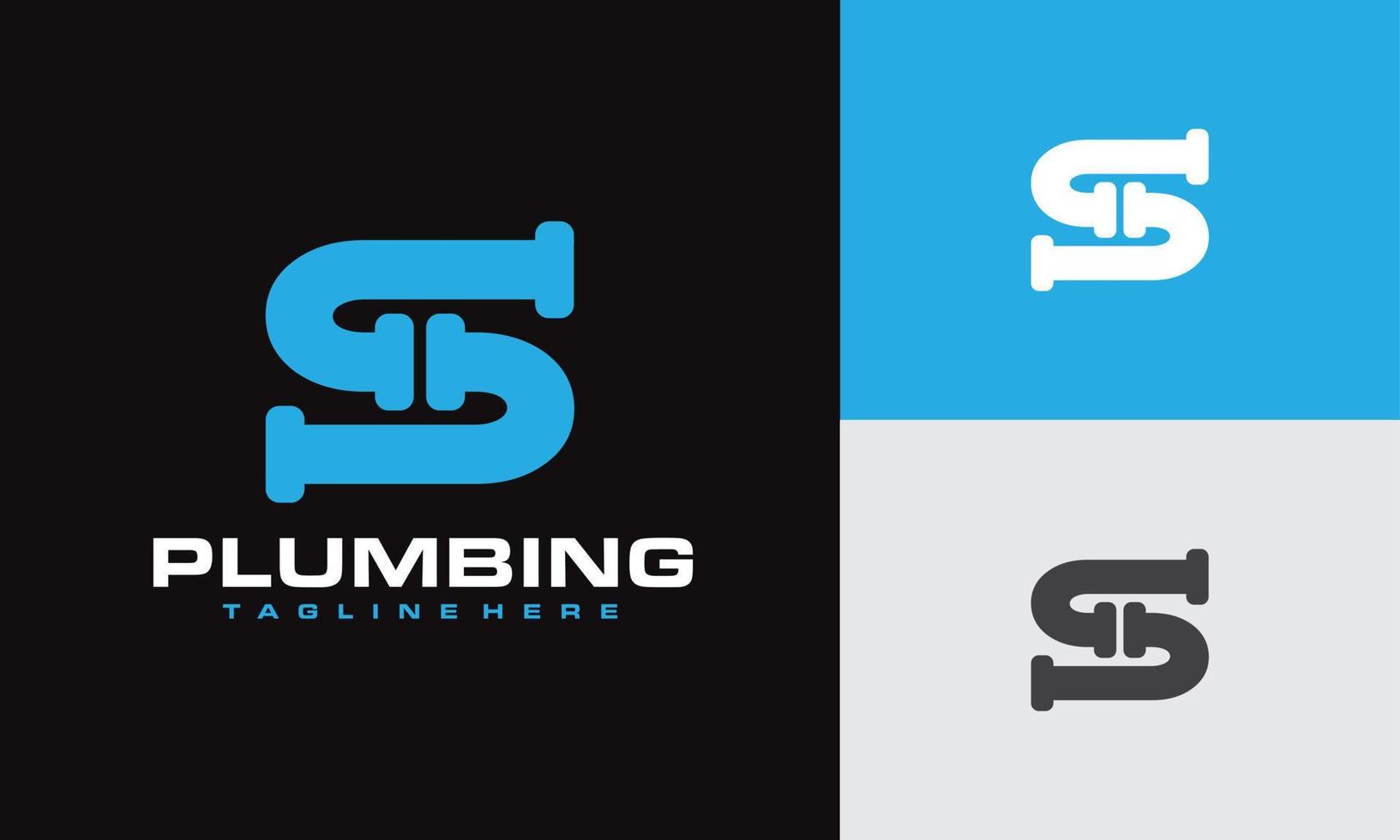 letter S plumbing logo vector